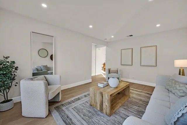 a living room with furniture