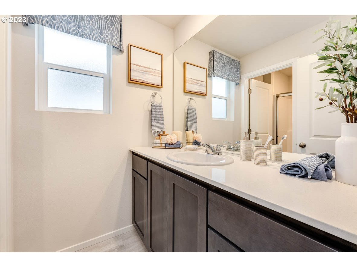 907 Northwest 174th Street Ridgefield, WA 98642 - Photo 24 of 26 a bathroom with a sink and a mirror
