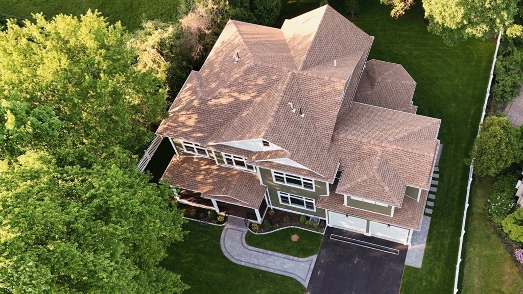 103 Wayne Road Needham, MA 02494 - Photo 28 of 29 an aerial view of a house with garden space and street view