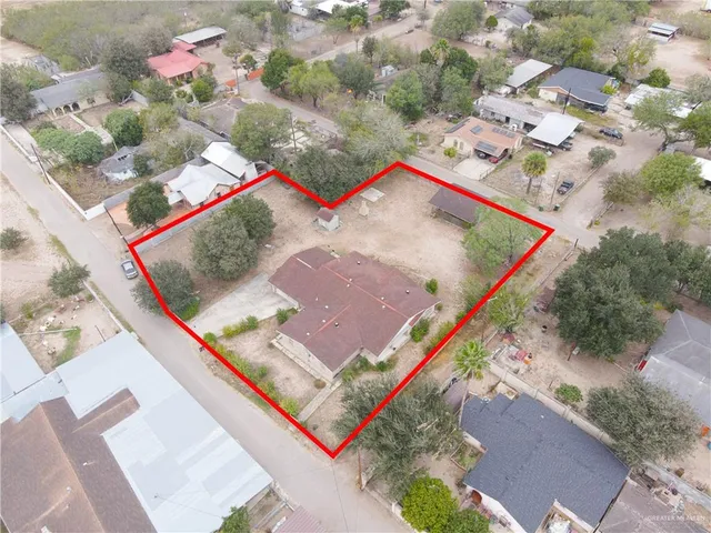 an aerial view of a house