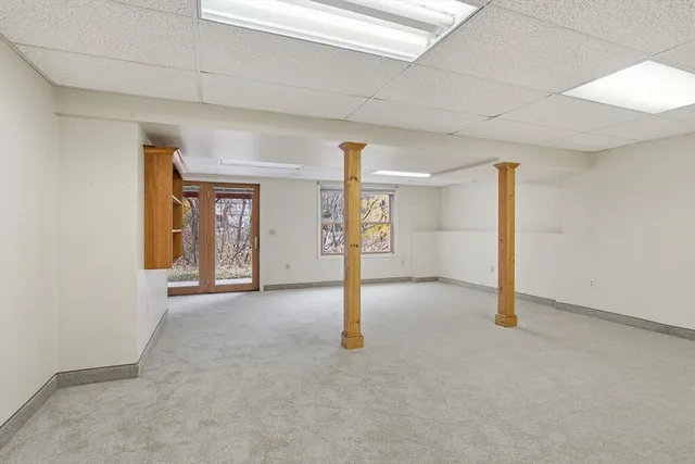 a view of a livingroom with a staircase