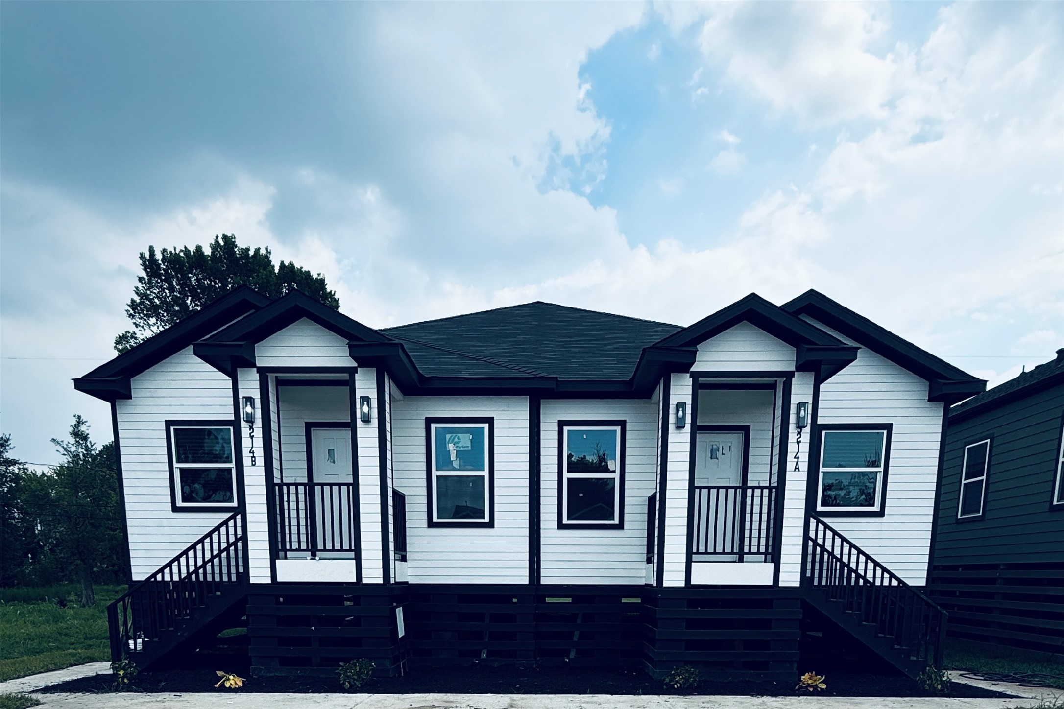 a front view of a house with balcony