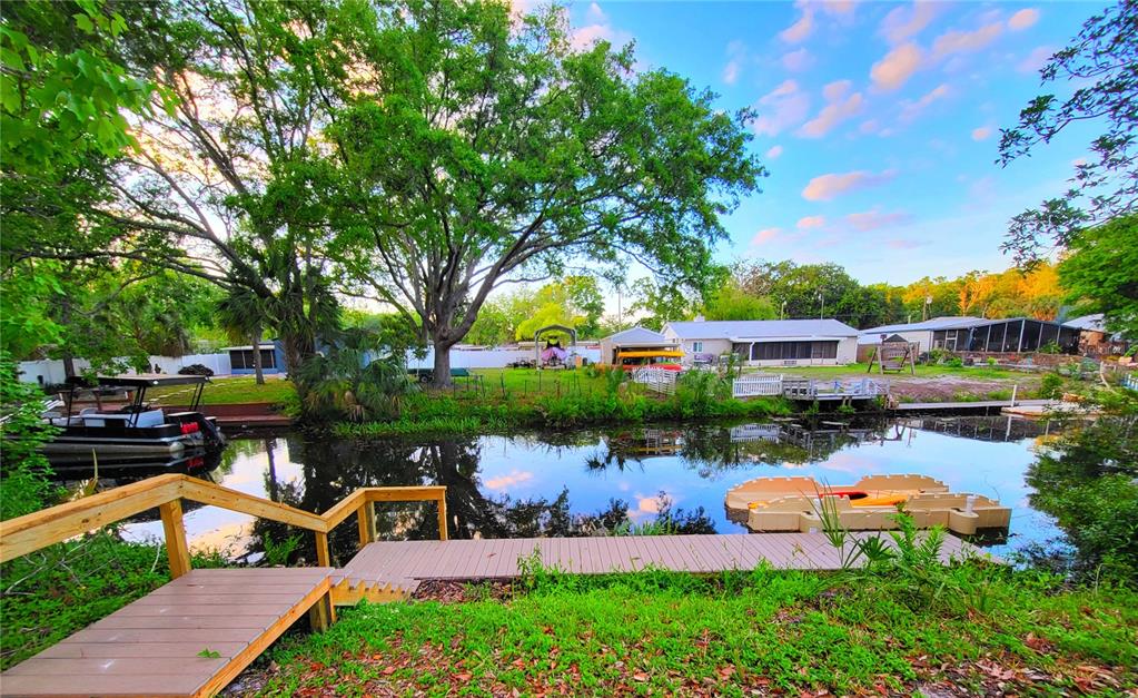 an outdoor space with garden view