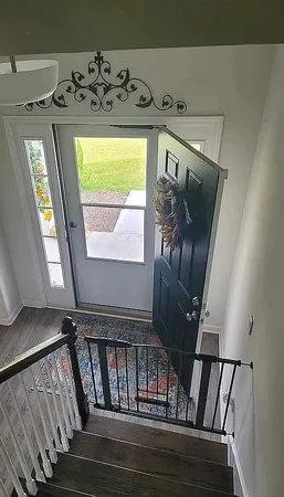 a view of an entryway with a window