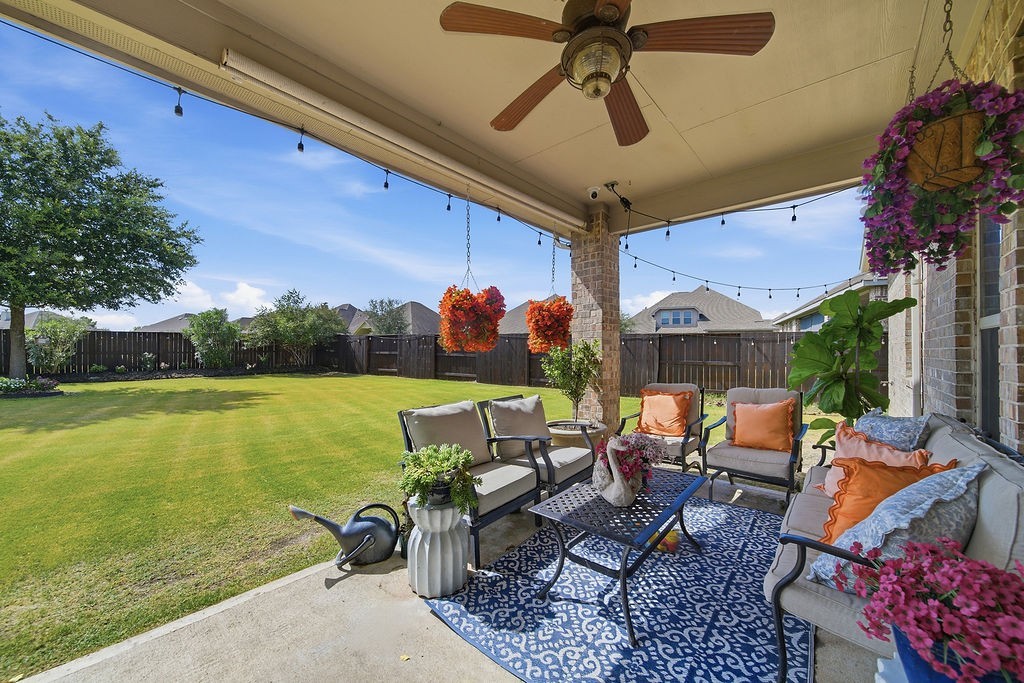 9614 Carson Lane Iowa Colony, TX 77583 - Photo 41 of 50 This back porch is made for relaxing and the yard is huge! Definitely large enough for a pool! Gas connections and water/plumbing is also all ready to go for an outdoor kitchen.