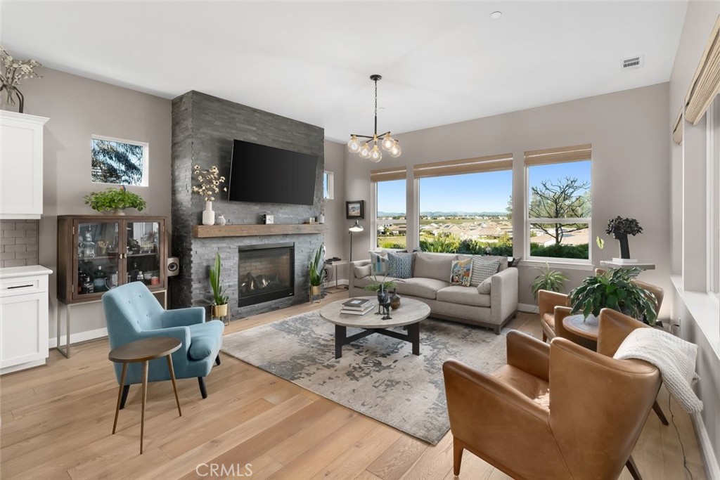 1535 Eucalyptus Road Nipomo, CA 93444 - Photo 4 of 63 Hardwood floors. Stacked stone fireplace.