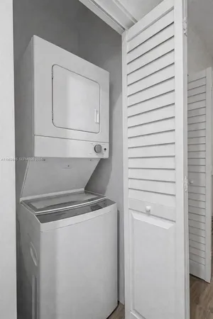 a utility room with a washer and dryer