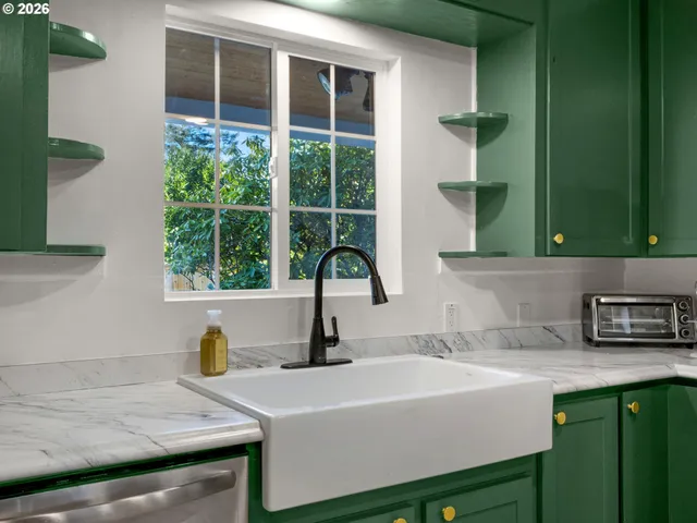 a sink with a window