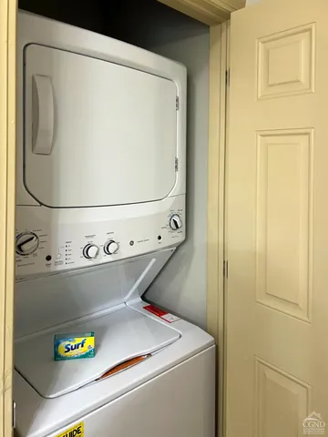 a close view of washer and dryer