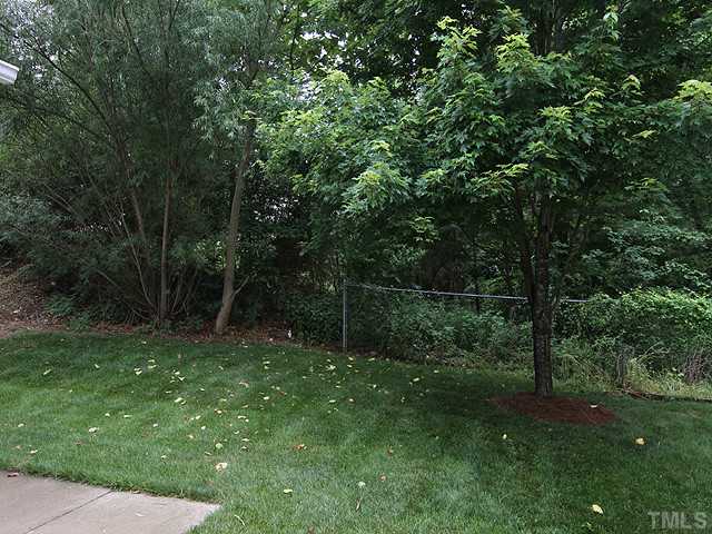 1127 Lake Moraine Place Raleigh, NC 27607 - Photo 22 of 23 a backyard of a house with lots of plants and entertaining space