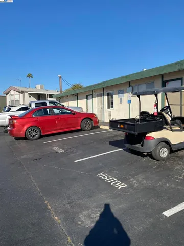 a car parked in front of a building