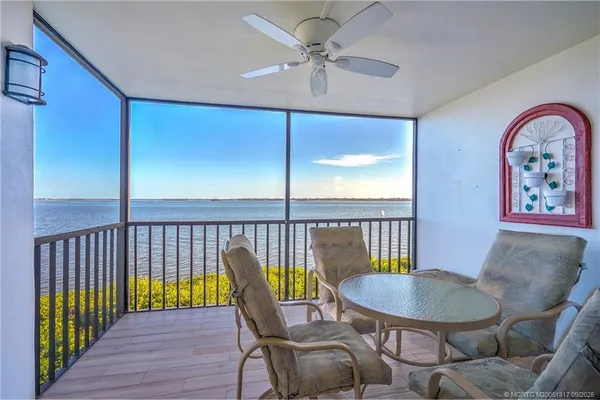 a view of a balcony