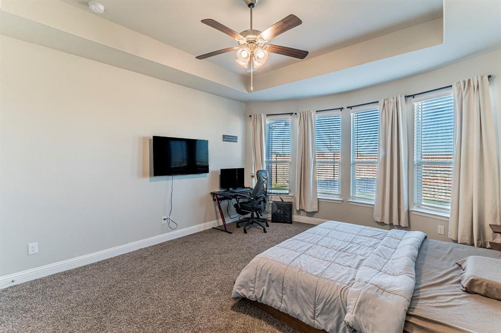 10638 Cherry Tree Way Grand Prairie, TX 76065 - Photo 13 of 39 Another view of the primary bedroom; notice the beautiful tray ceiling!