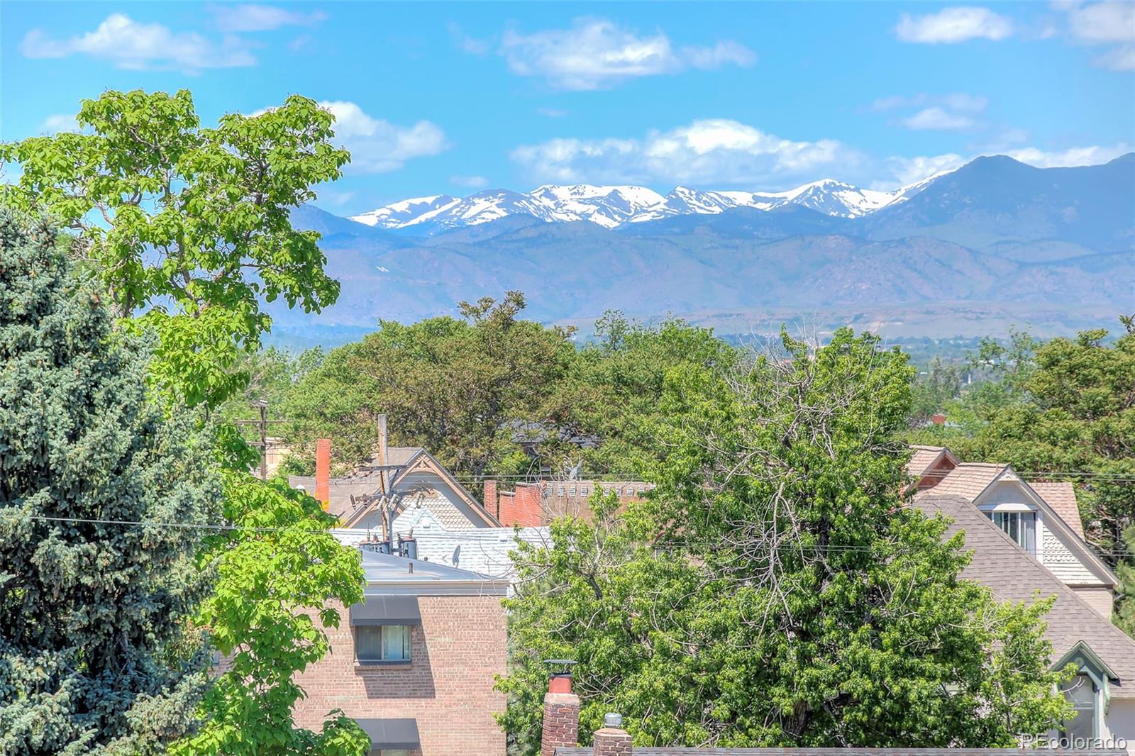 336 Grant Street, Unit 102 Denver, CO 80203 - Photo 15 of 22 an aerial view of house with yard and mountain view in back