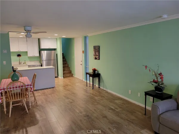 a view of a room that has a window