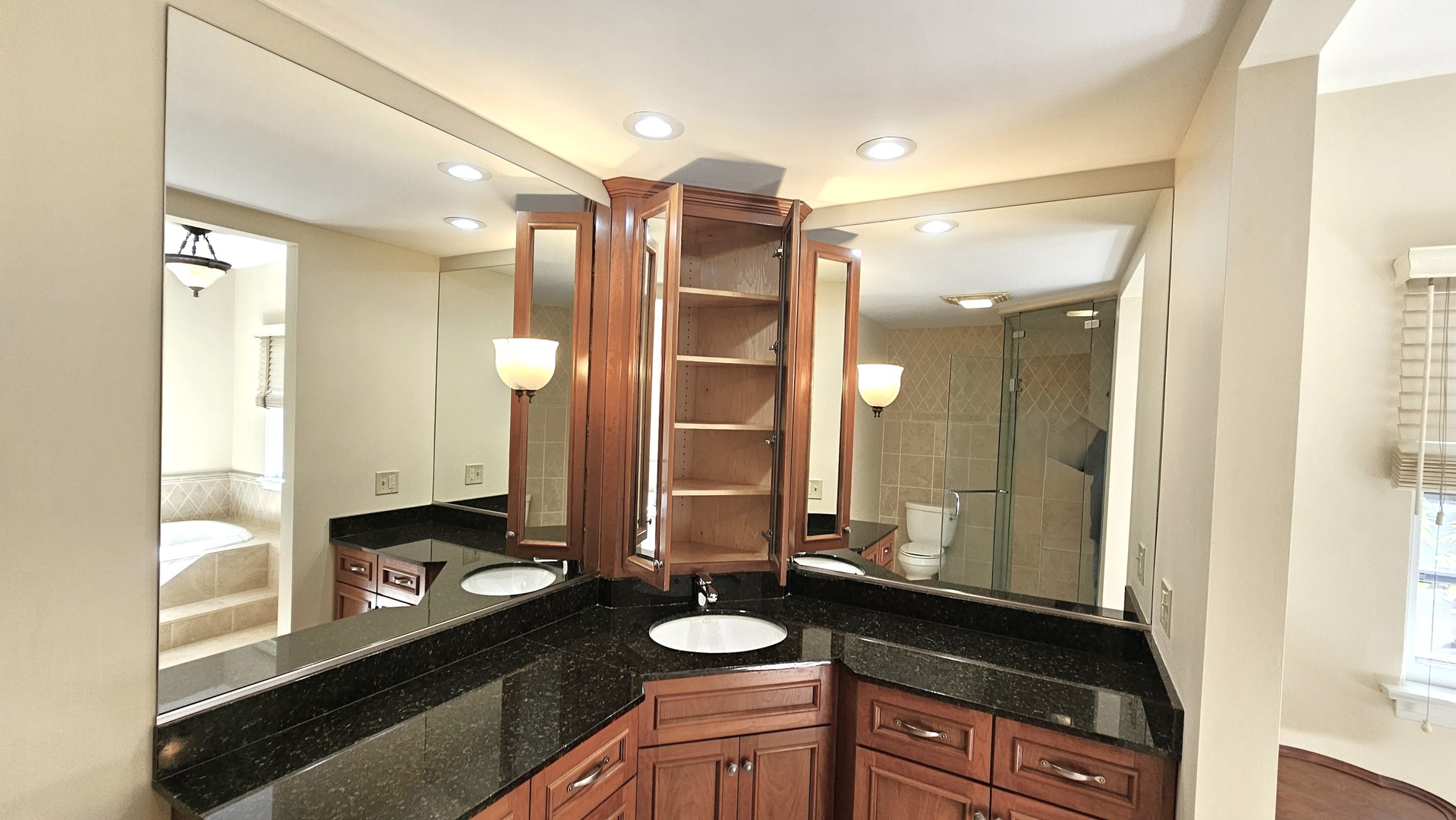 410 North Raynor Avenue, Unit 1W Joliet, IL 60435 - Photo 43 of 64 a bathroom with a double vanity sink and mirror