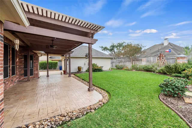 a view of a porch in front of house