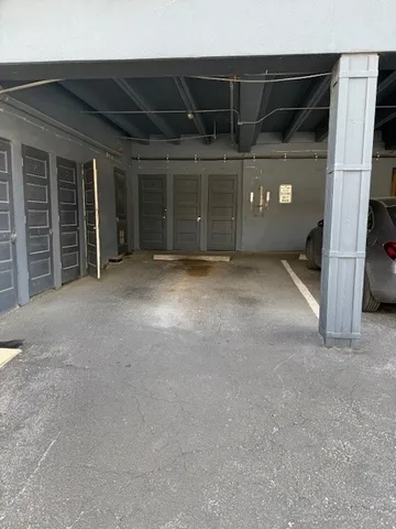 a view of a car garage