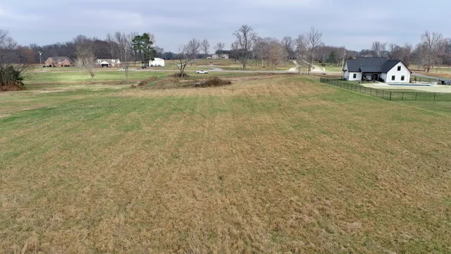 a view of a lake with a big yard