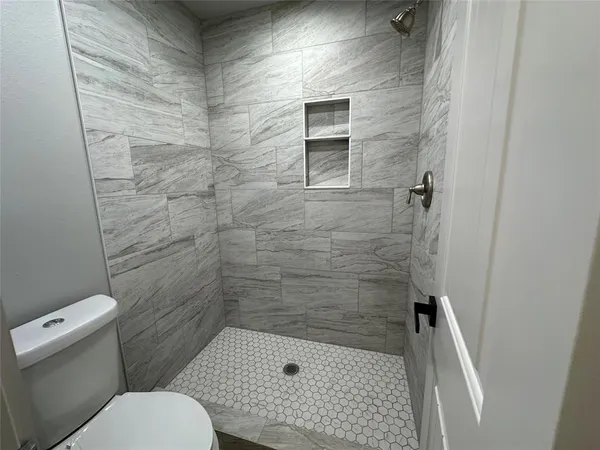 a bathroom with a shower