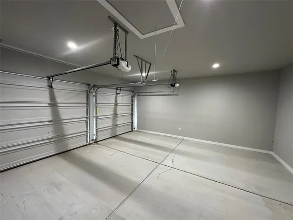 a view of a garage room