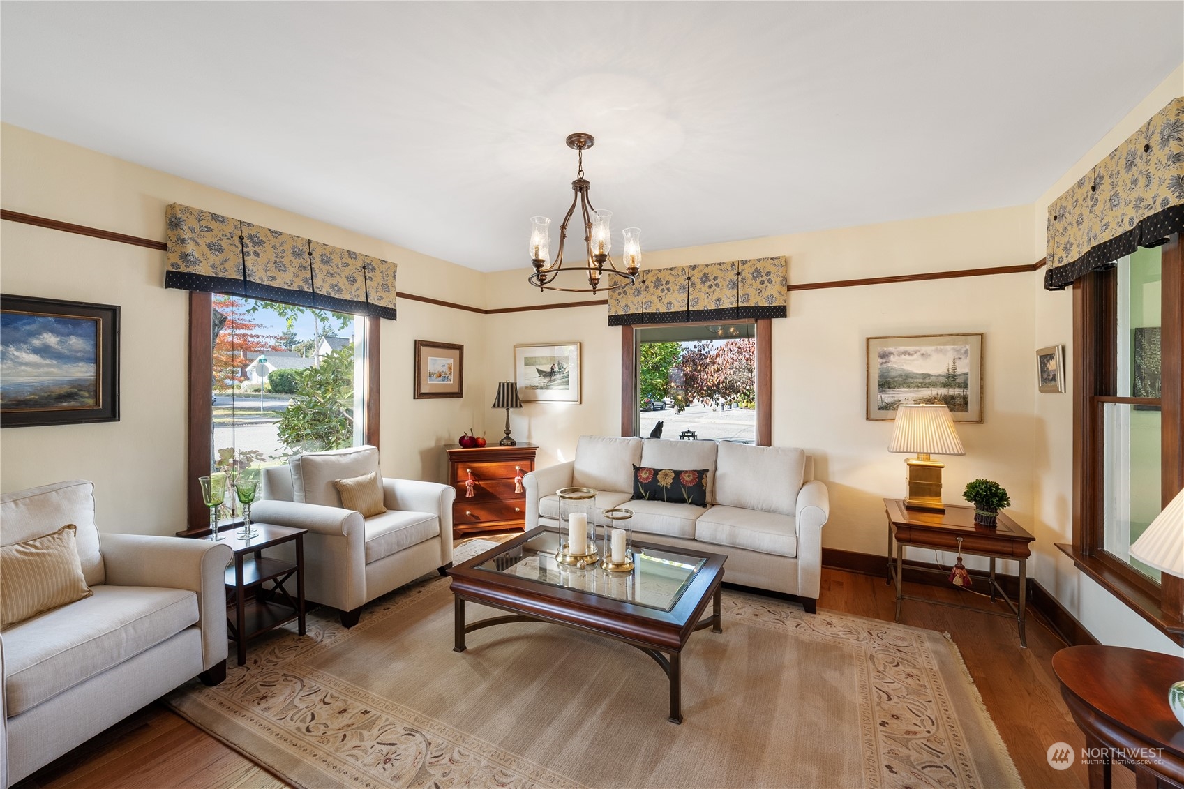 1317 9th Street Anacortes, WA 98221 - Photo 7 of 38 a living room with furniture large window and a table