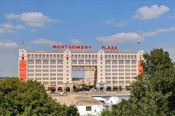 a front view of a building with glass windows