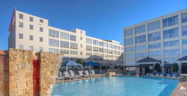 a front view of a building with street view