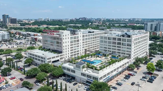 a view of a city with tall buildings