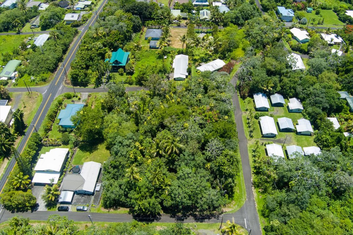 15-2761 Opihi Street Pahoa, HI 96778 - Photo 19 of 27 an aerial view of a house with a yard and garden