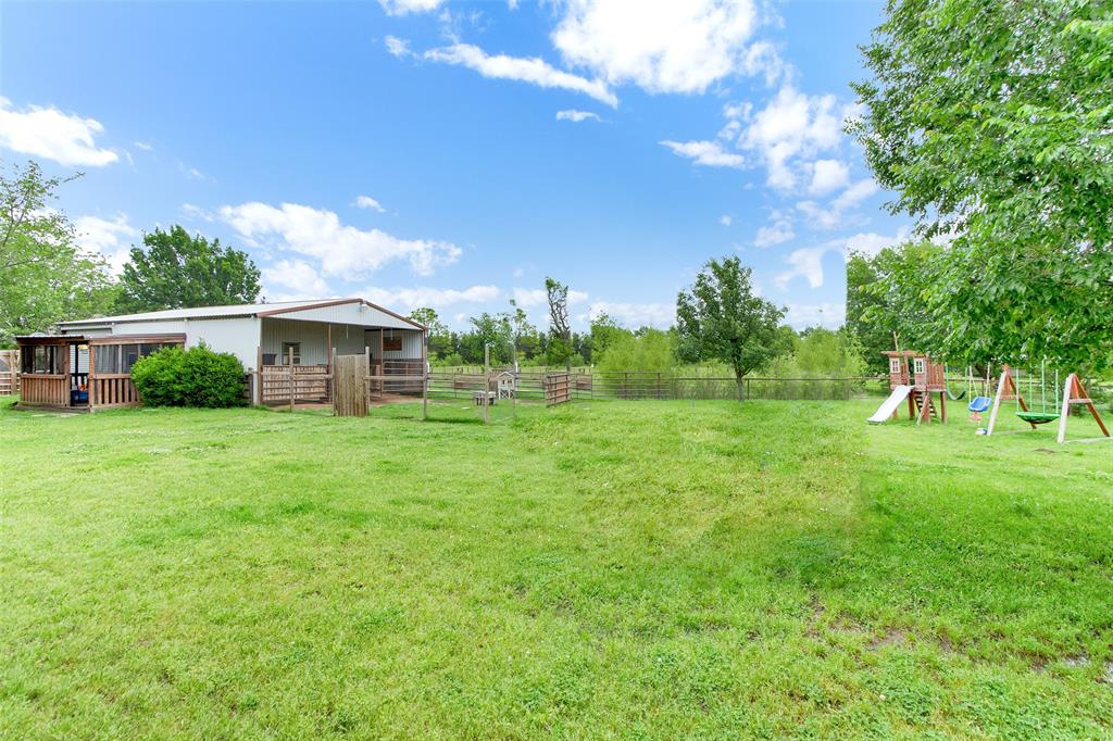 7634 Preston Road Denison, TX 75020 - Photo 31 of 34 a backyard of a house with plants and large tree