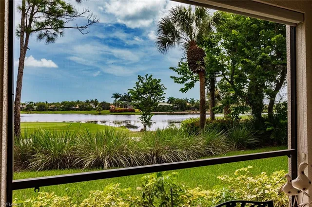 a view of lake from a window