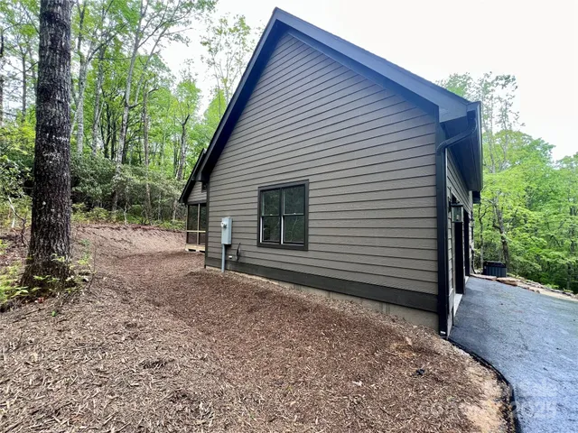 a view of backyard of house