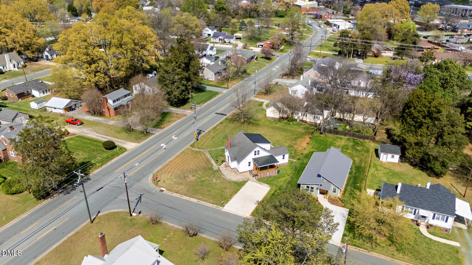 414 South Maple Street Graham, NC 27253 - Photo 34 of 42 an aerial view of a house with swimming pool