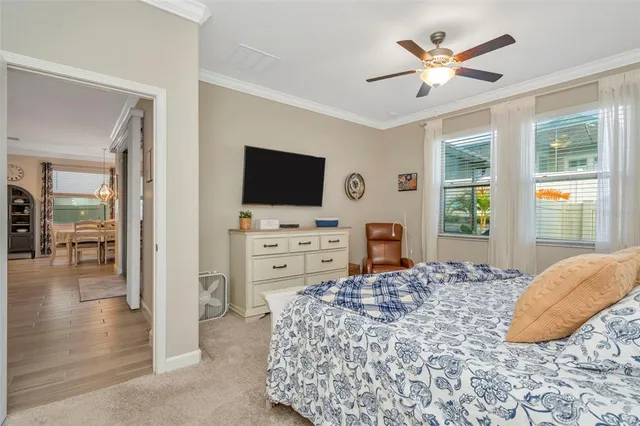 a view of a swimming pool and lounge chairs