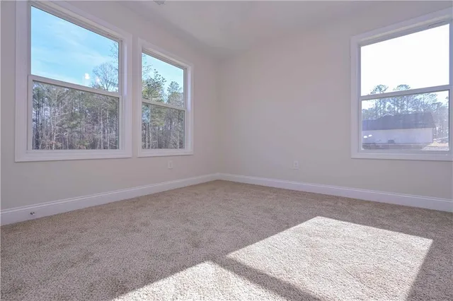 an empty room with a window