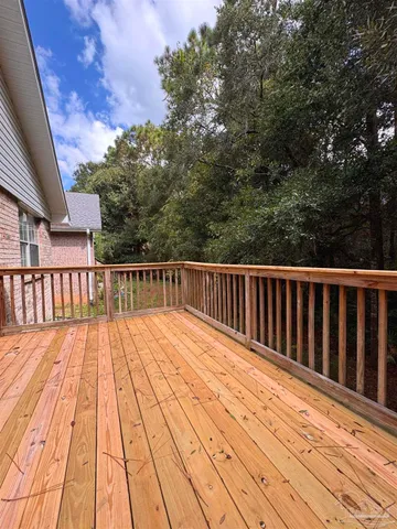 a view of wooden deck