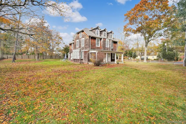 a view of a big yard next to a building