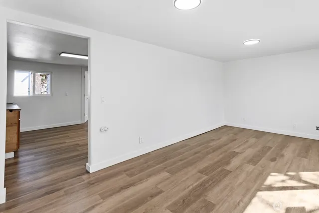 a view of hallway with closet