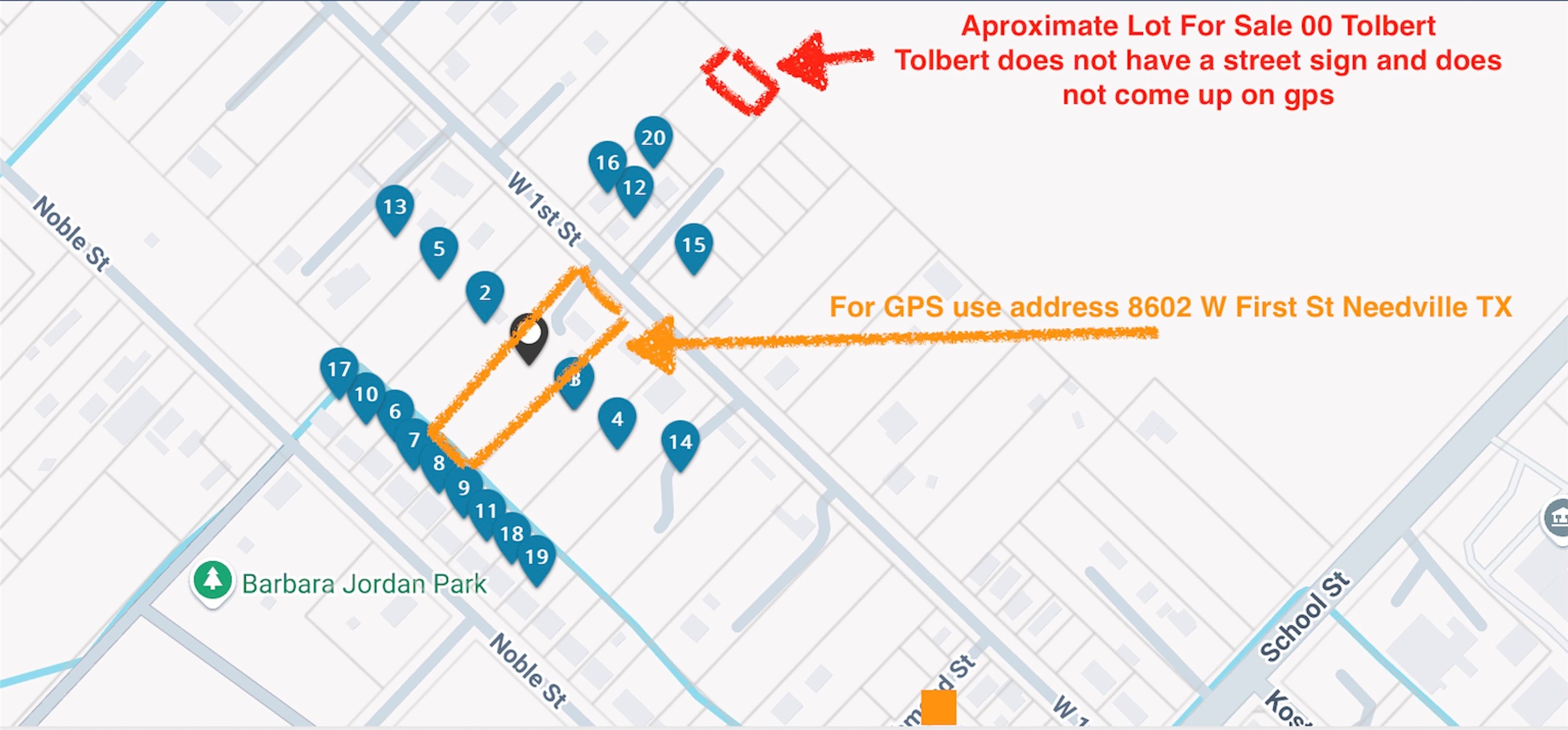 0 Tolbert Street Needville, TX 77461 - Photo 6 of 6 Estimated location. buyer is responsible to verify location by use of surveyors