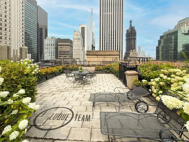 a view of a patio with table and chairs and potted plants