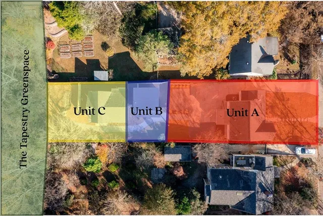 a backyard of a house with lots of green space