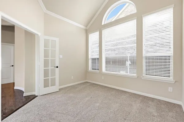 an empty room with a window