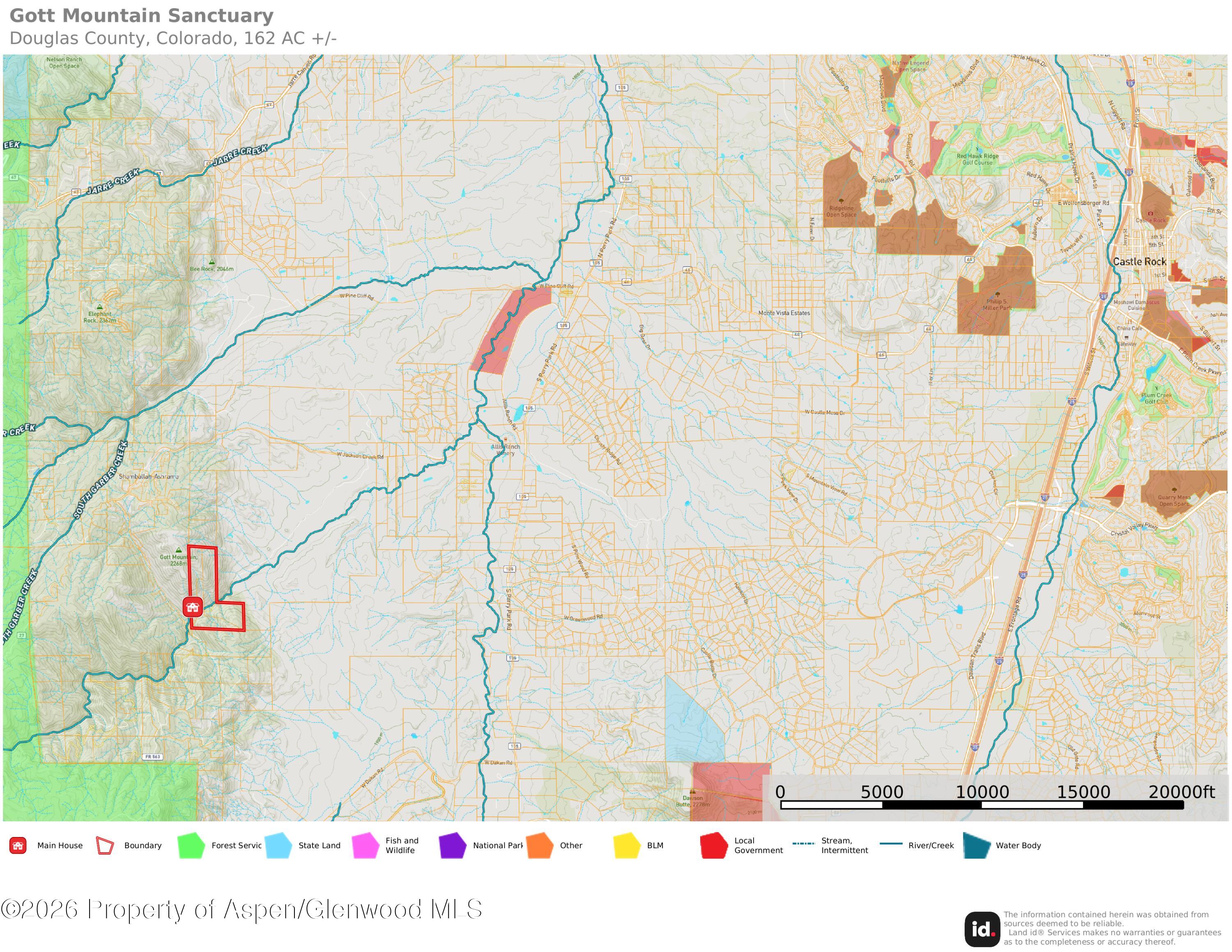 2602 Hidden Valley Road Sedalia, CO 80135 - Photo 12 of 13 Land ID Map w Castle Rock
