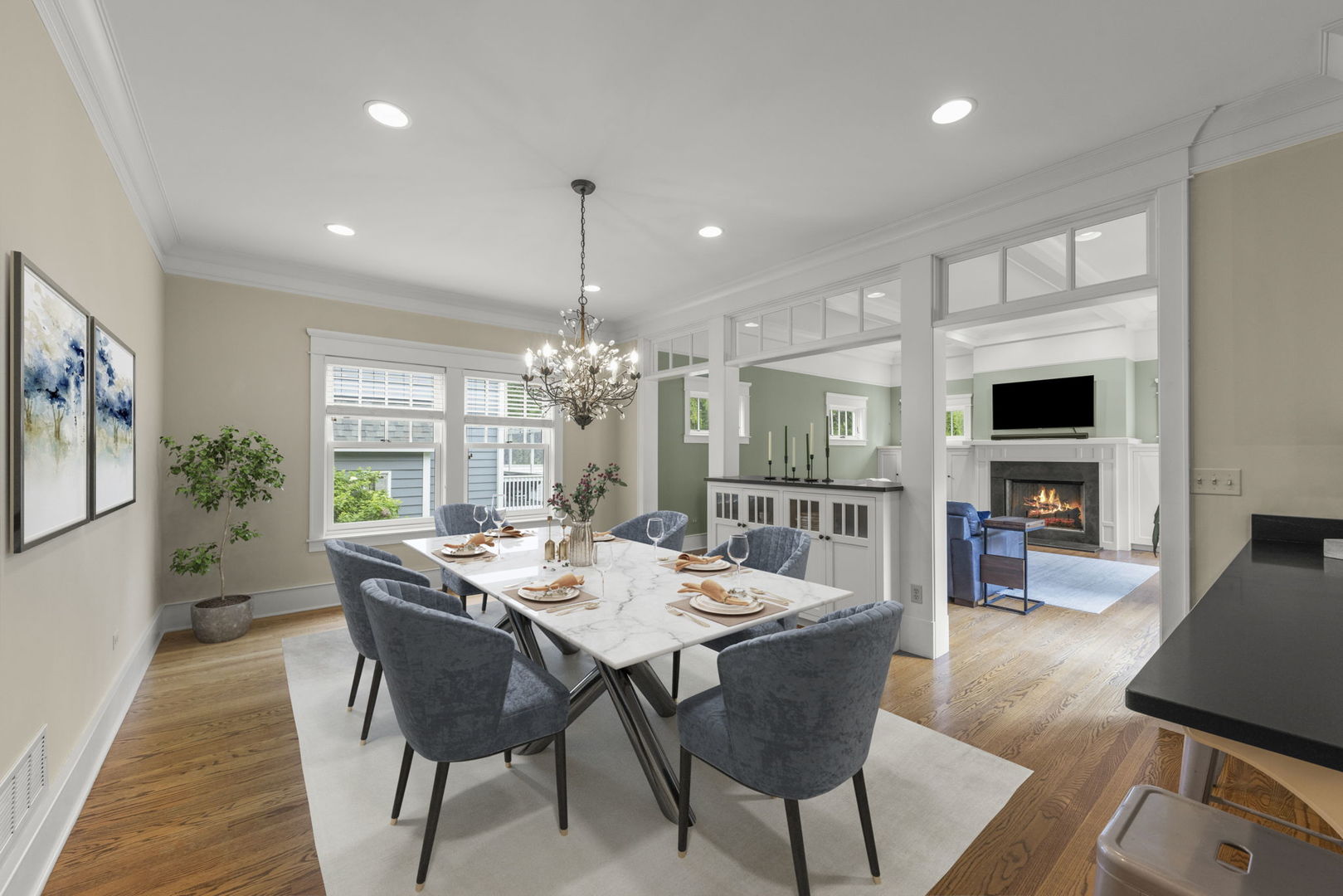 900 East Indiana Street Wheaton, IL 60187 - Photo 10 of 54 a view of a dining room with furniture window and wooden floor
