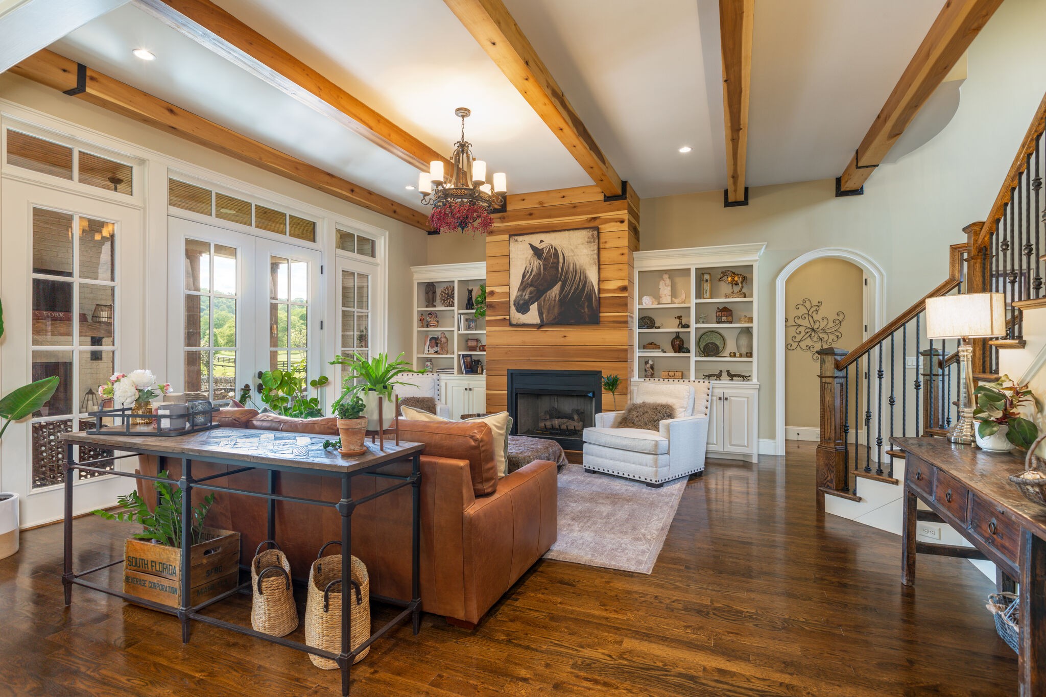 3525 Bailey Road Franklin, TN 37064 - Photo 8 of 50 a living room with fireplace furniture and a large window