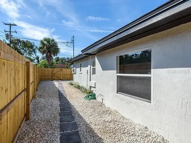 a backyard of a house