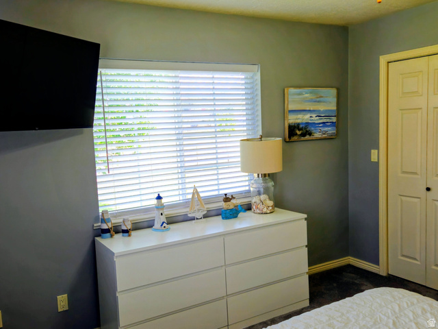 802 East 3200 Road North Preston, ID 83263 - Photo 38 of 59 Bedroom featuring neutral wall paint, window with horizontal blinds, and bi-fold closet doors