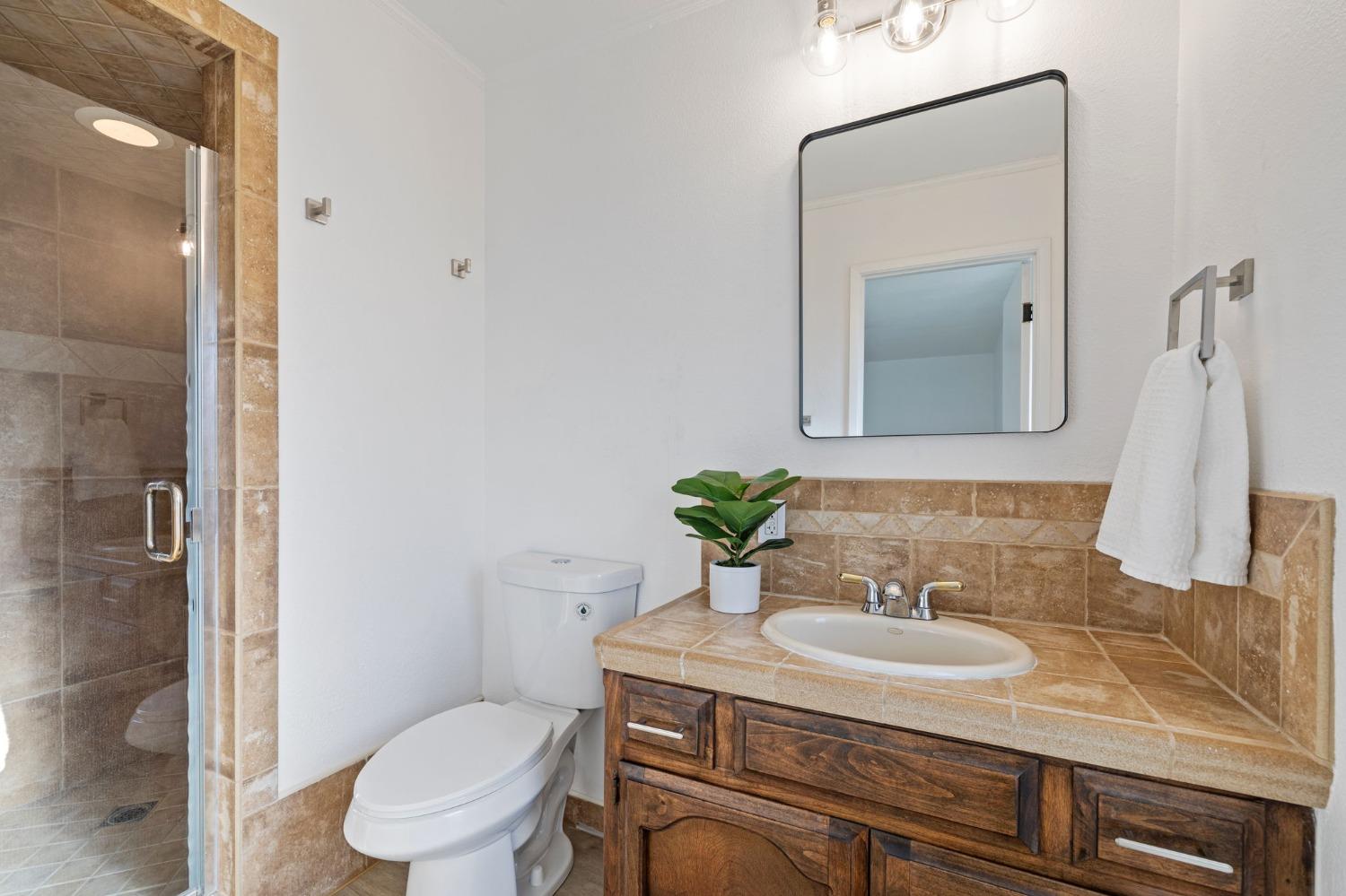 17153 Rodeo Drive Madera, CA 93638 - Photo 20 of 22 a bathroom with a toilet sink and mirror