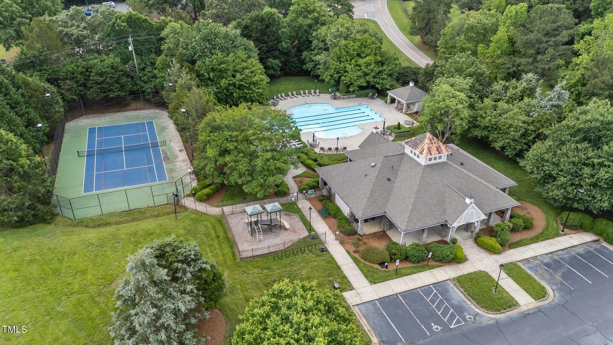 12504 Bayleaf Church Road Raleigh, NC 27614 - Photo 70 of 73 an aerial view of a house with garden space and street view